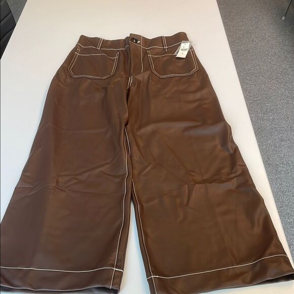 ❤️Chocolate Faux Leather Trousers / Sz. 30 - Picture 5 of 7